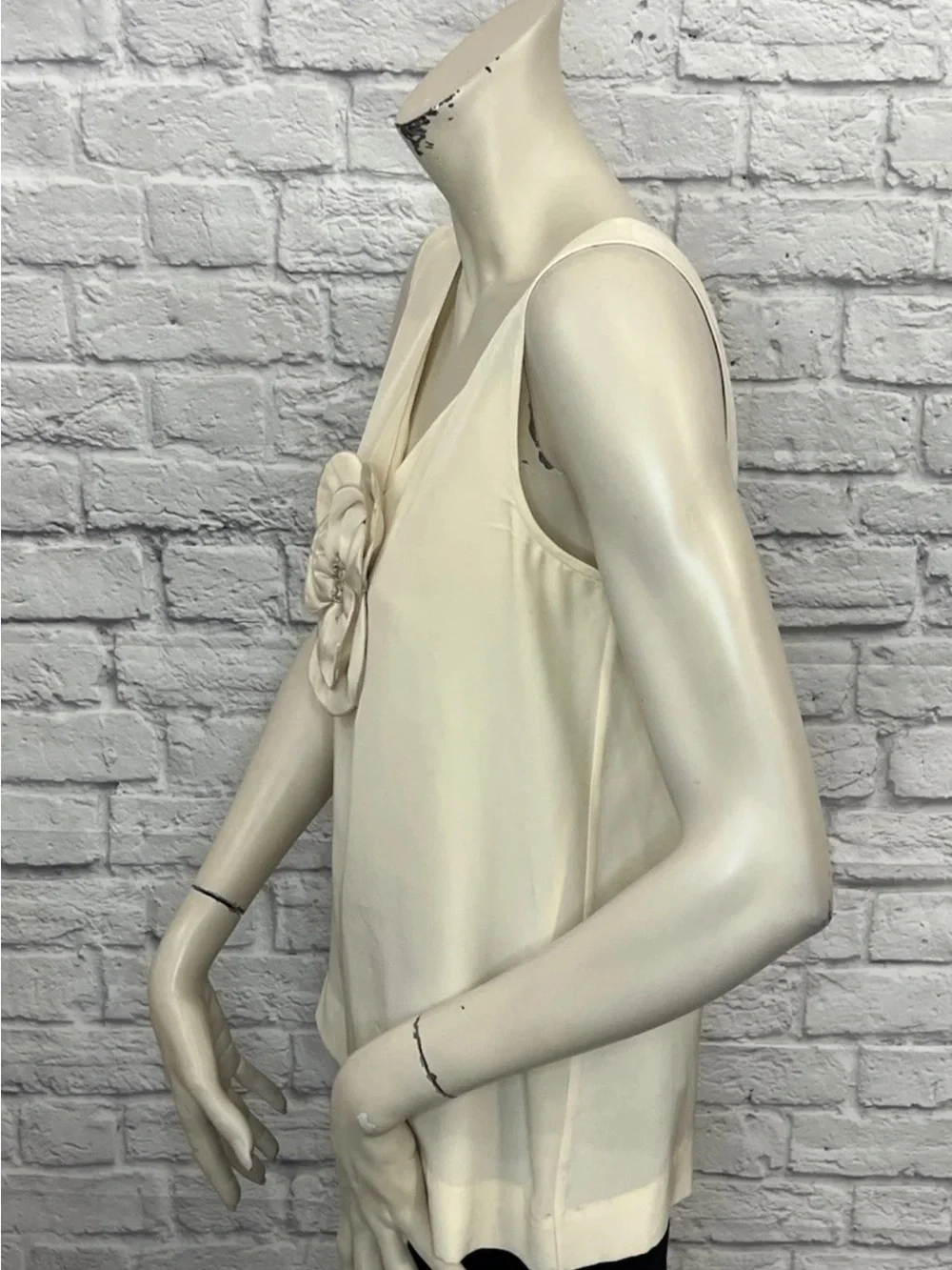 KATE SPADE BEIGE FLORAL PRINT SLEEVELESS TOP SIZE S